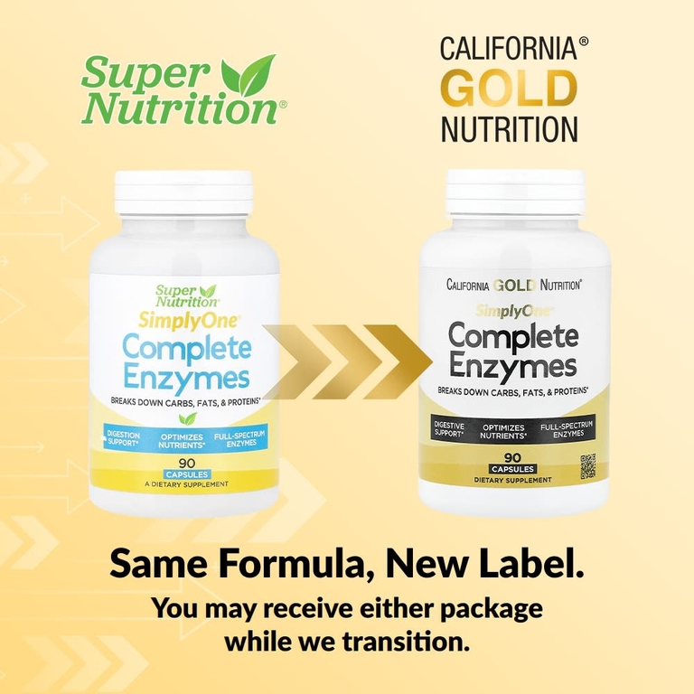 California Gold Nutrition, SimplyOne®, комплекс ферментов с бетаина гидрохлоридом, экстрактом жёлчи крупного рогатого скота, ферментами полного спектра и бромелаином, 90 капсул