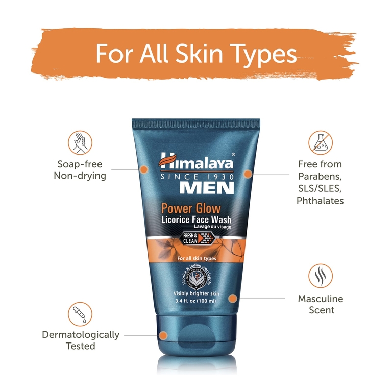 Himalaya, Power Glow, мужское средство для умывания со вкусом солодки, 100 мл (3,4 жидк. унции) (Товар снят с продажи) 