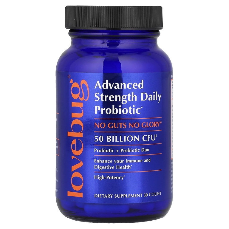 LoveBug Probiotics, ежедневный пробиотик улучшенной силы, 30 капсул