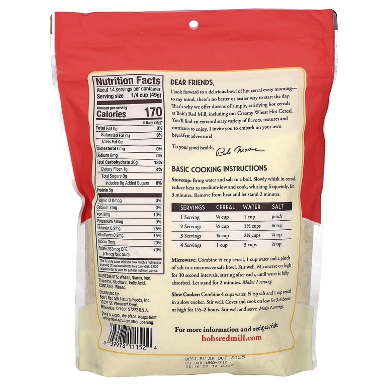 Bob's Red Mill, горячие хлопья из пшеницы, 680 г (24 унции)