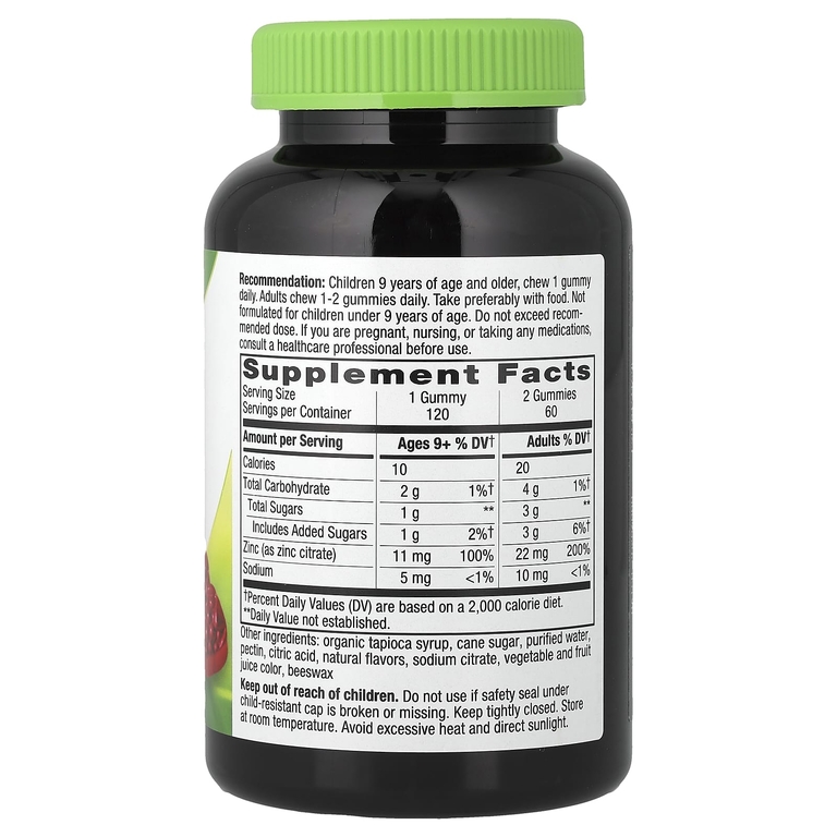 Nature's Way, жевательные таблетки с цинком, ягодный вкус, 120 жевательных таблеток (11 мг в 1 таблетке)