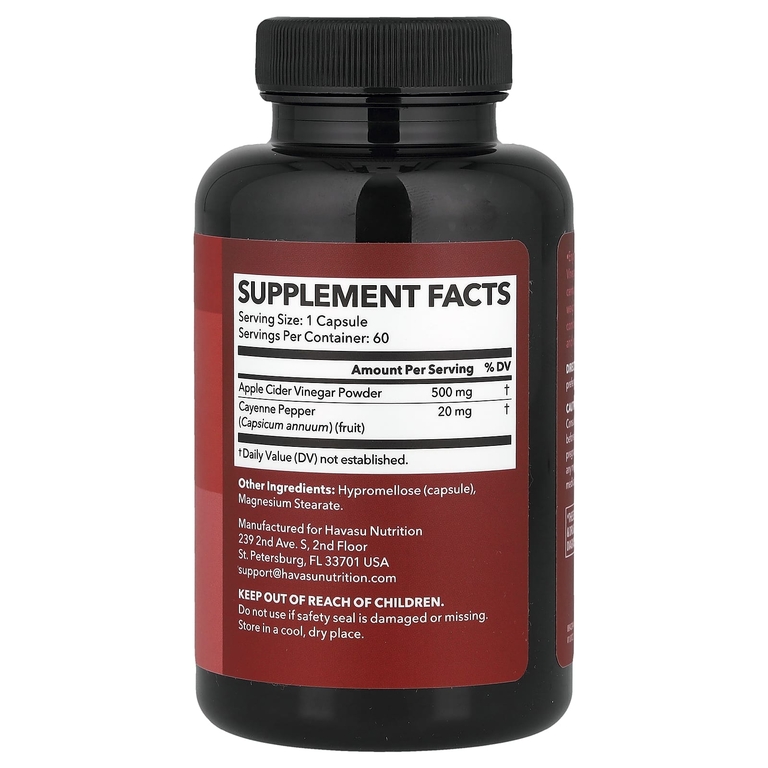 Havasu Nutrition, Яблочный уксус + кайенский перец, 60 капсул (Товар снят с продажи) 