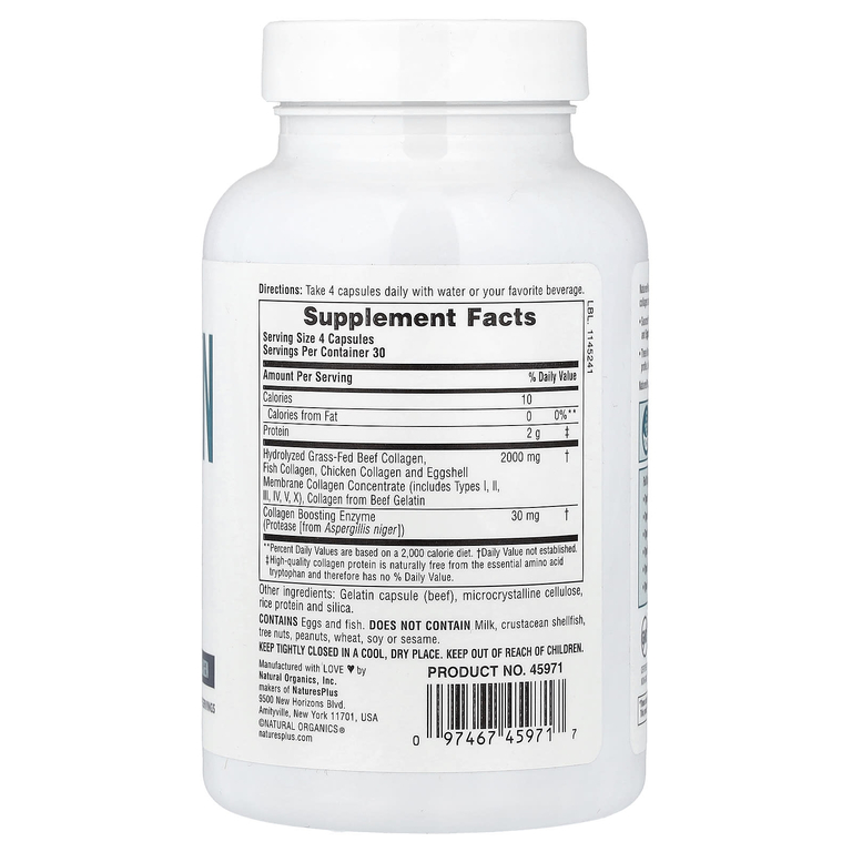 NaturesPlus, пептиды коллагена, 120 капсул