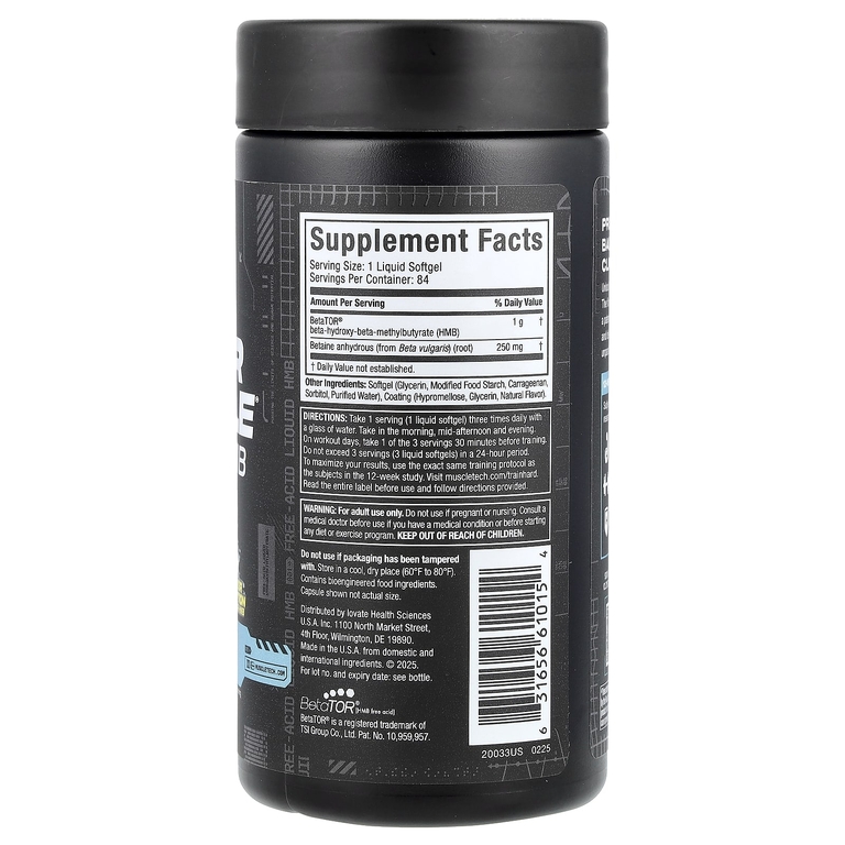 MuscleTech, Clear Muscle®, Liquid HMB, 84 капсулы