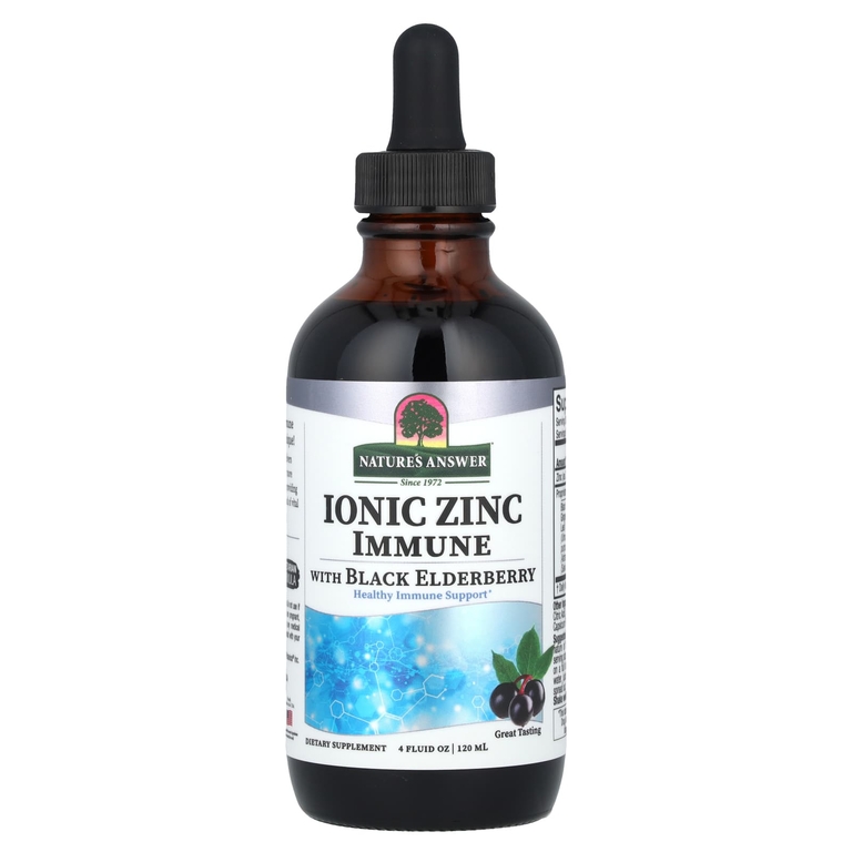 Nature's Answer, Ionic Zinc Immune с черной бузиной, 120 мл (4 жидк. унц.)