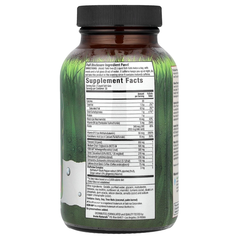 Irwin Naturals, VO2 Max, жиросжигатель высокой эффективности (Max Performance), 60 жидких капсул