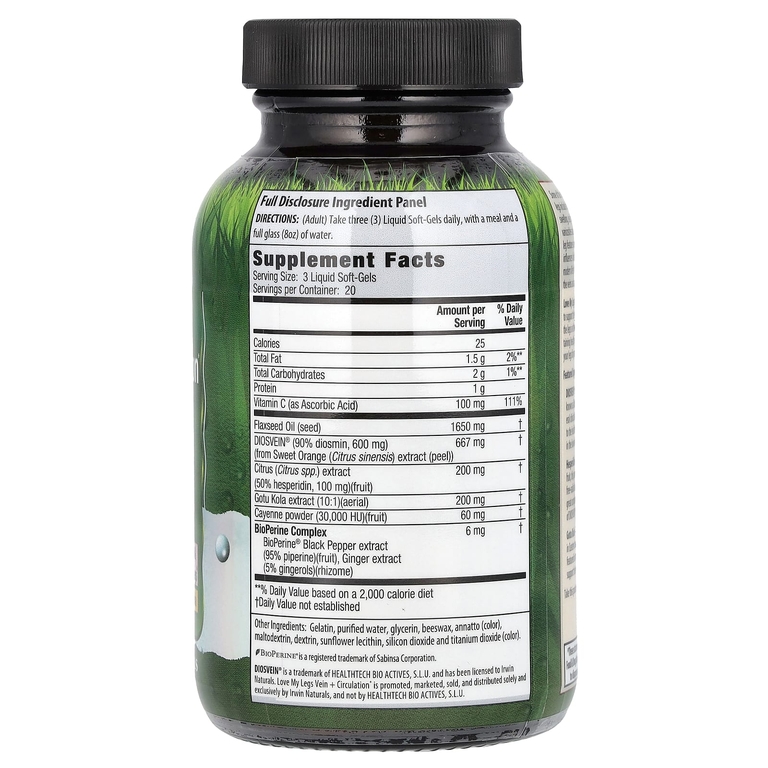 Irwin Naturals, Love My Legs, добавка для поддержки вен и кровообращения, 60 желатиновых капсул