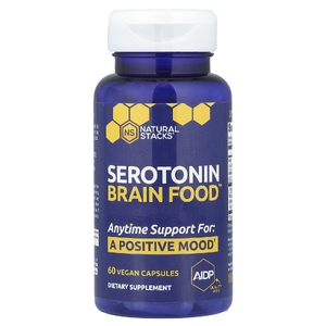 Natural Stacks, Serotonin Brain Food ™, 60 веганских капсул