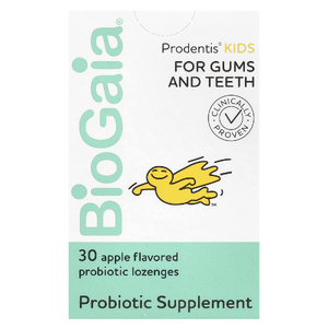 BioGaia, Prodentis Kids®, пастилки с пробиотиками, яблоко, 200 млн КОЕ, 30 пастилок