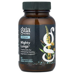 Gaia Herbs, Mighty Lungs™, для поддержки лёгких, 60 капсул Phyto-Caps®