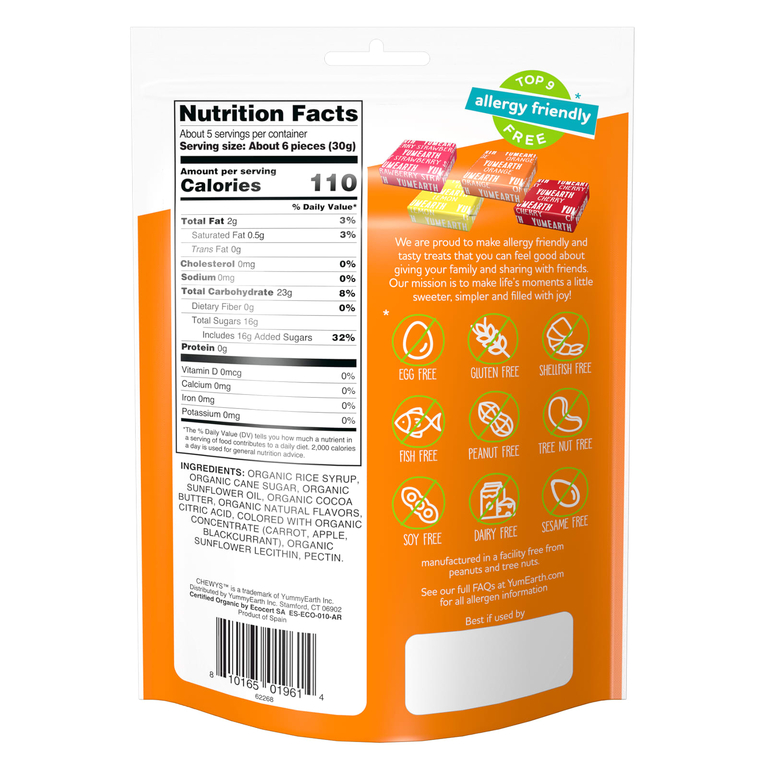 YumEarth, Organic Chewys™, фруктовые жевательные таблетки, 142 г (5 унций)