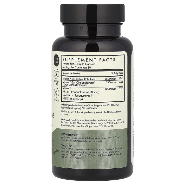 Terra Origin, ADK Essential Vitamins, 60 жидких капсул