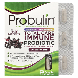 Probulin, Total Care Immune, пробиотики, пребиотики и постбиотики с натуральной бузиной, 20 млрд КОЕ, 30 капсул