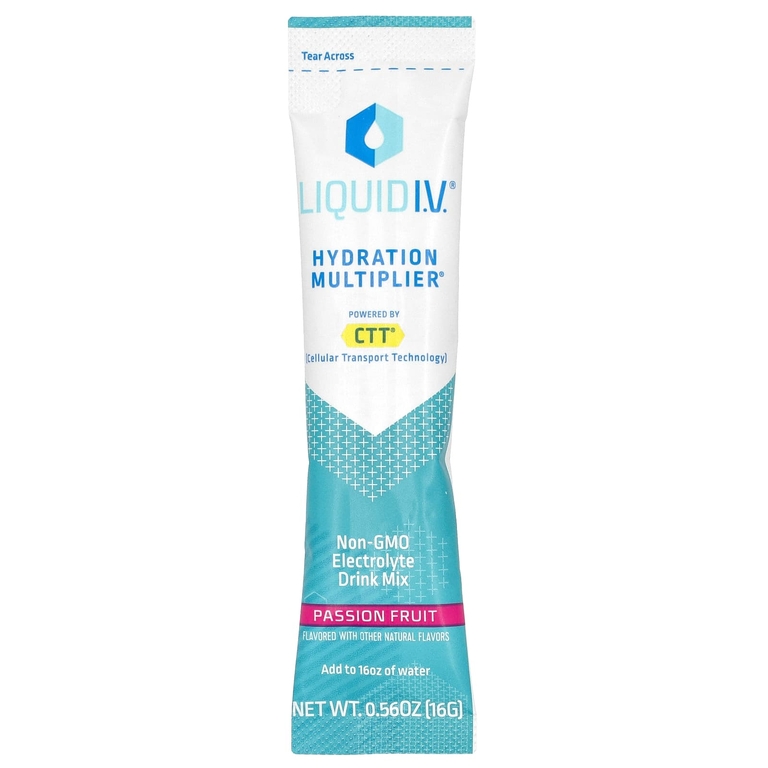 Liquid I.V., Hydration Multiplier, смесь для приготовления электролитического напитка, маракуйя, 10 пакетиков по 16 г (0,56 унции)