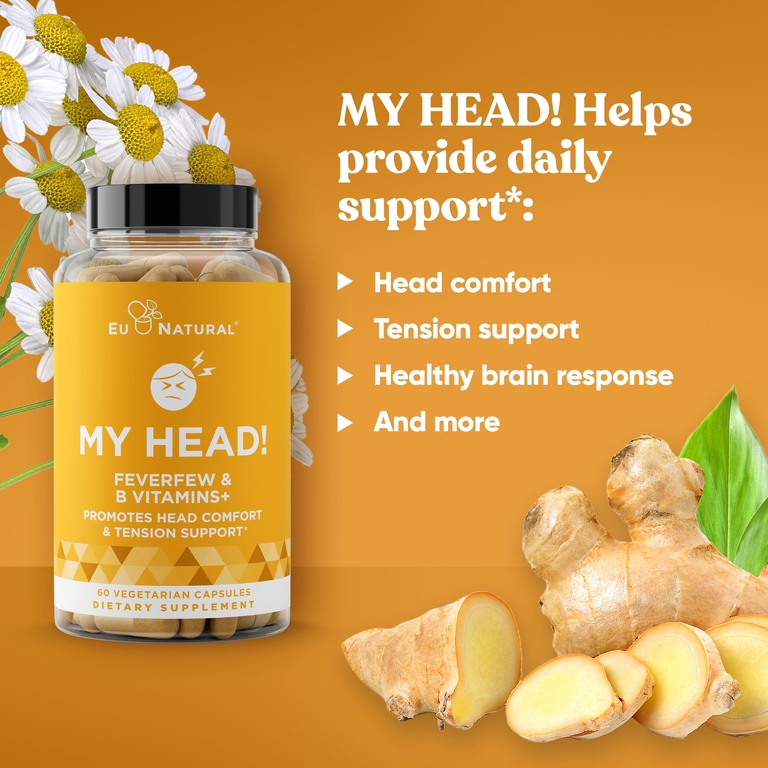 Eu Natural, My Head!, пиретрум и витамины группы B, 60 вегетарианских капсул