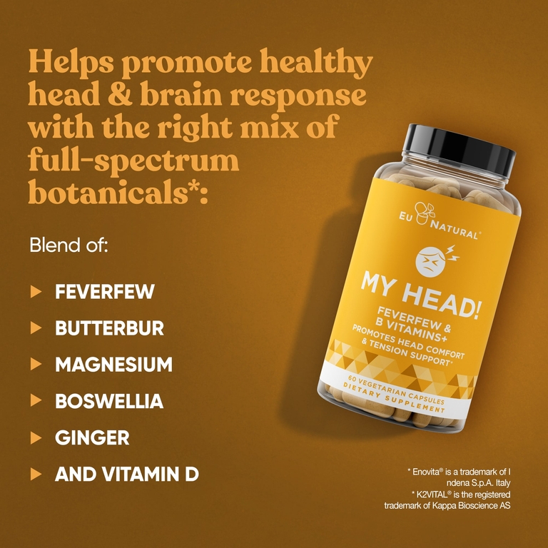 Eu Natural, My Head!, пиретрум и витамины группы B, 60 вегетарианских капсул