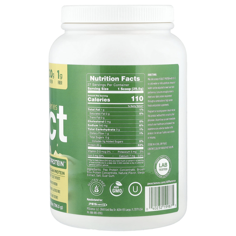 PEScience, Vegan Series, Select Plant Protein™, ванильный вкус, 796,5 г (1,75 фунта)