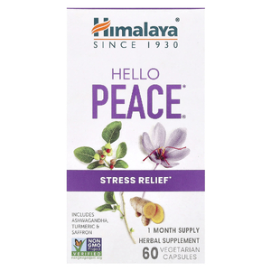 Himalaya, Hello Peace, средство для снятия стресса, 60 вегетарианских капсул