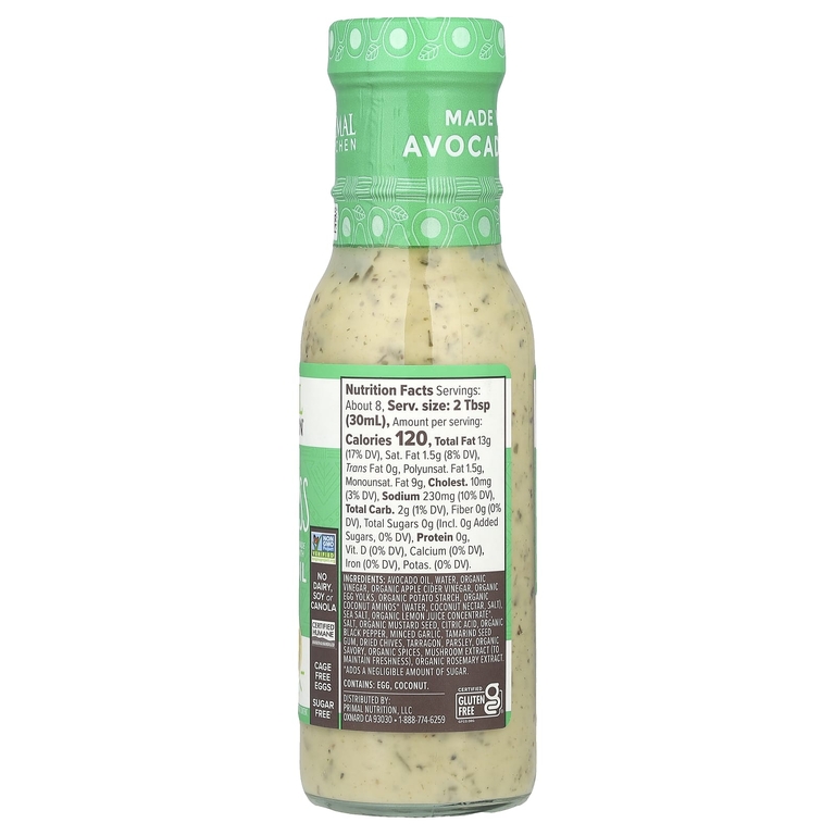 Primal Kitchen, Заправка и маринад с маслом авокадо, Green Goddess, 236 мл (8 жидк. унций)