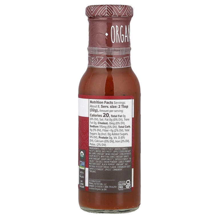 Primal Kitchen, Органический классический соус для барбекю, несладкий, 241 г (8,5 унции)