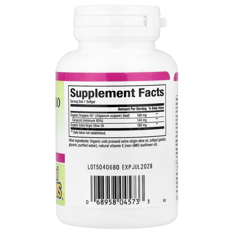 Natural Factors, масло орегано, 30 капсул