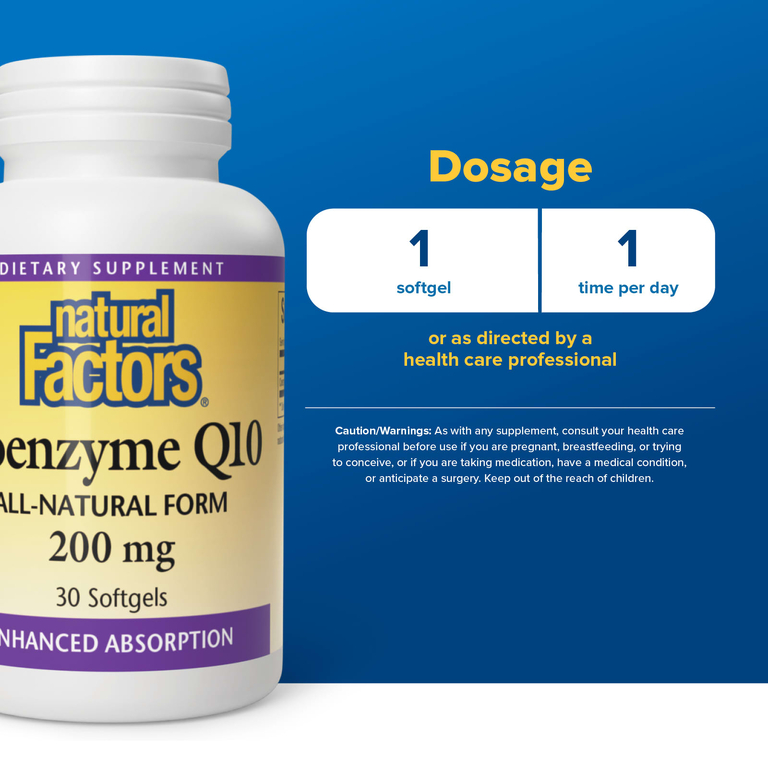 Natural Factors, коэнзим Q10, 200 мг, 30 капсул