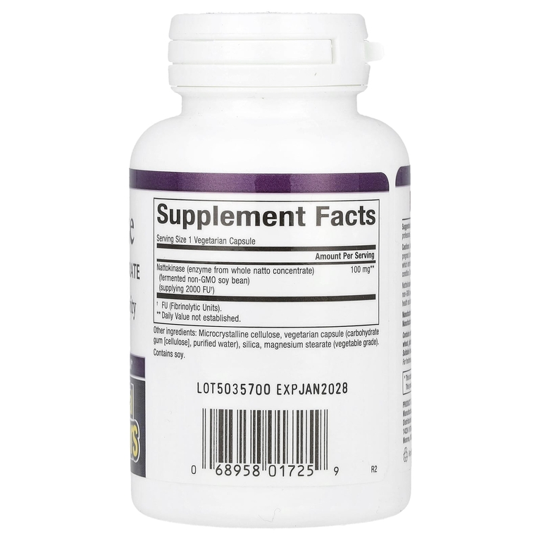 Natural Factors, наттокиназа, 100 мг, 60 вегетарианских капсул