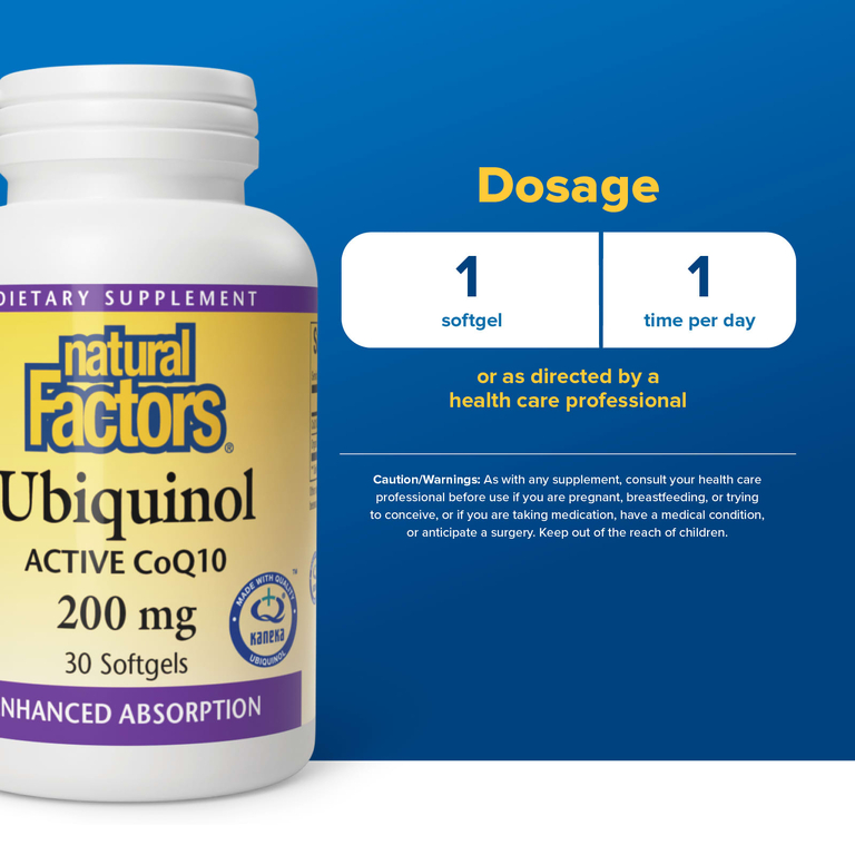Natural Factors, убихинол, 200 мг, 30 капсул