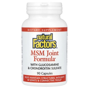 Natural Factors, средство для здоровья суставов с МСМ, глюкозамином и хондроитинсульфатом, 90 капсул