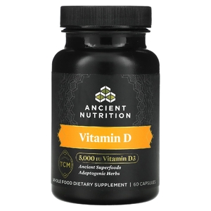 Ancient Nutrition, Витамин D, 125 мкг (5000 МЕ), 60 капсул
