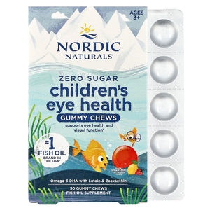 Nordic Naturals, детские жевательные таблетки для здоровья глаз, для детей от 3 лет, со вкусом клубничного лимонада, 30 жевательных таблеток