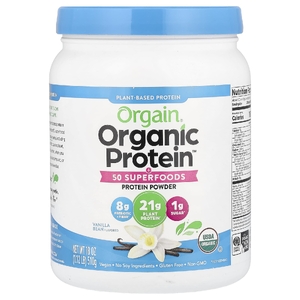 Orgain, Порошок Organic Protein ™ + 50 суперфудов, растительная ваниль, 510 г (1,12 фунта)