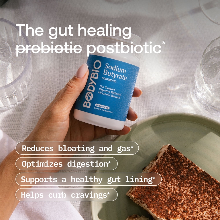 BodyBio, бутират натрия, 60 капсул