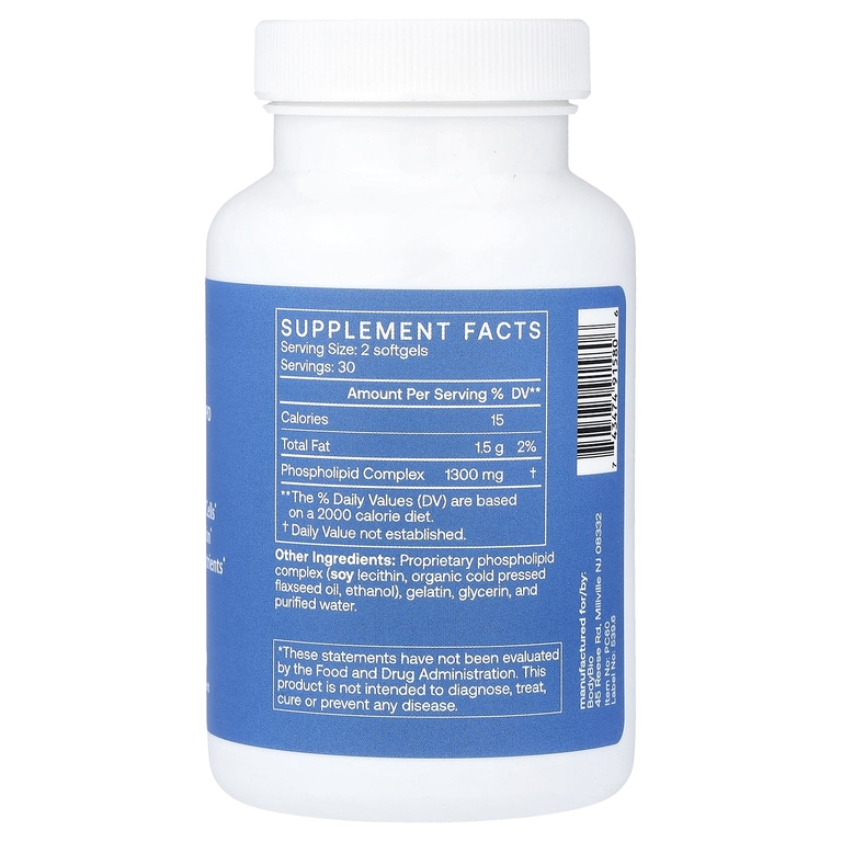 BodyBio, ФК, липосомальный фосфолипидный комплекс, 60 капсул (650 мг в 1 капсуле)
