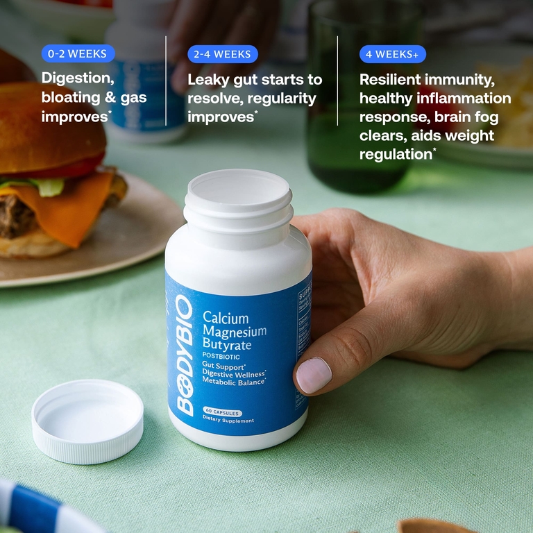 BodyBio, бутират кальция и магния, 250 капсул
