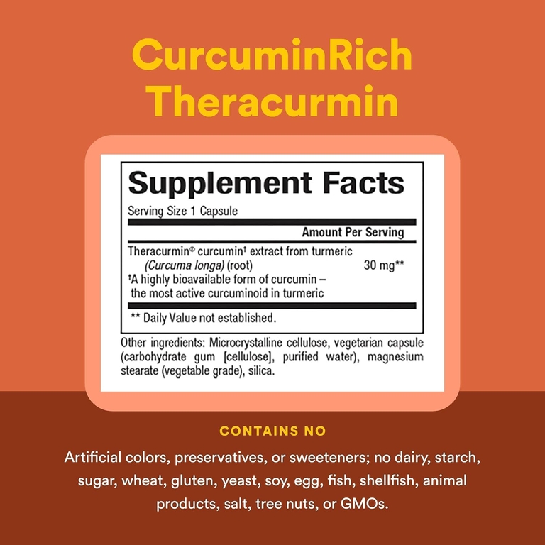 Natural Factors, CurcuminRich, Theracurmin, куркумин, 30 мг, 120 вегетарианских капсул