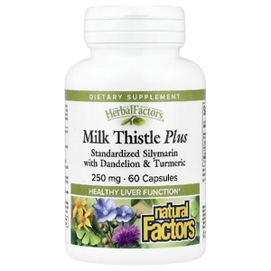 Natural Factors, Herbal Factors® расторопша плюс, 250 мг, 60 капсул