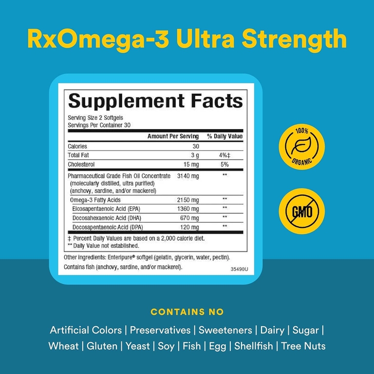 Natural Factors, RxOmega-3, 60 капсул (1570 мг в 1 капсуле)