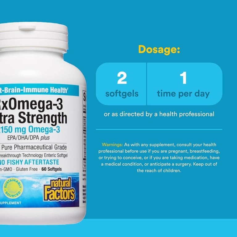 Natural Factors, RxOmega-3, 60 капсул (1570 мг в 1 капсуле)