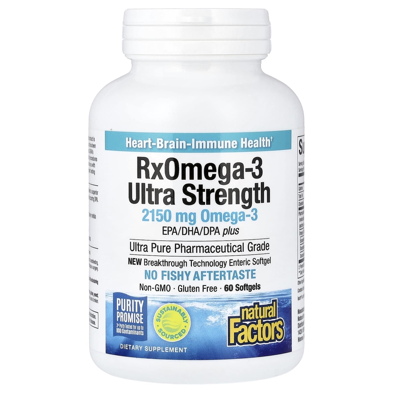 Natural Factors, RxOmega-3, 60 капсул (1570 мг в 1 капсуле)