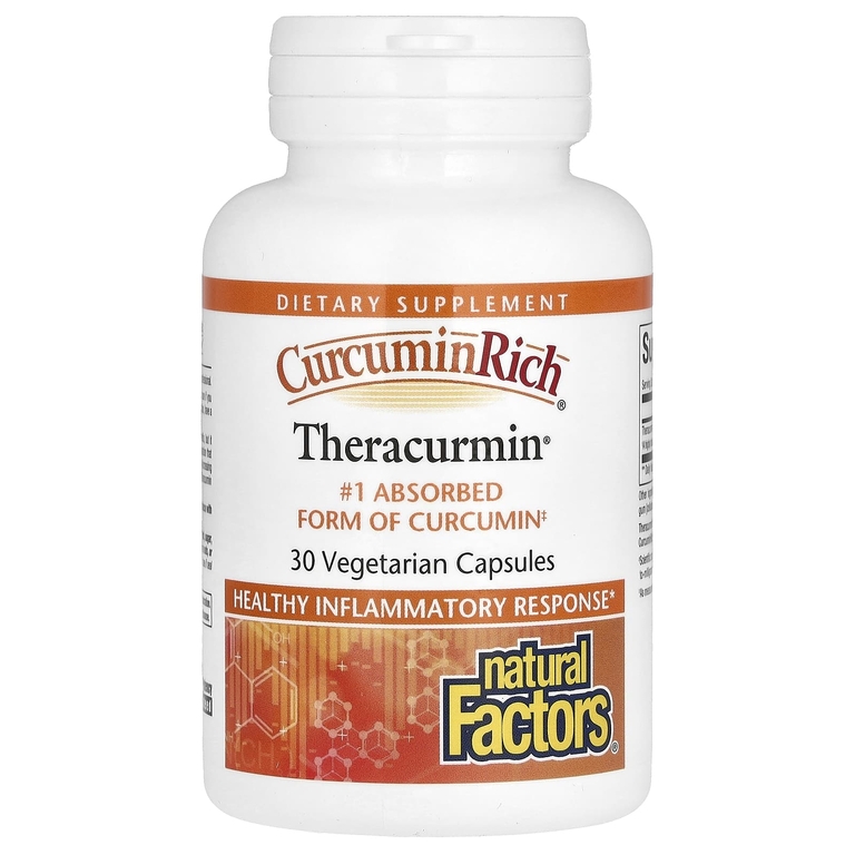Natural Factors, CurcuminRich, Theracurmin, куркумин, 30 мг, 30 вегетарианских капсул