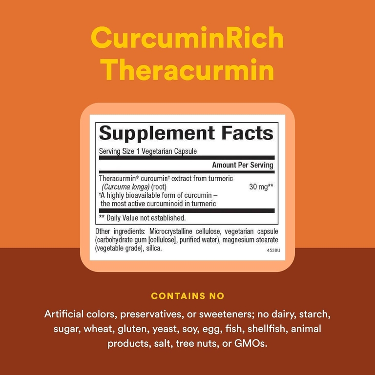 Natural Factors, CurcuminRich, Theracurmin, куркумин, 30 мг, 30 вегетарианских капсул