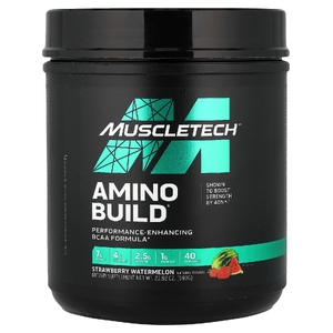 MuscleTech, Amino Build, аминокислоты, со вкусом клубники и арбуза, 593 г (20,92 унции)