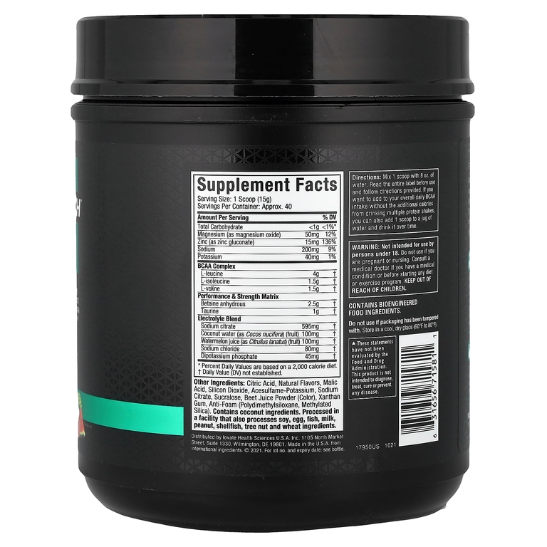 MuscleTech, Amino Build® со вкусом клубники и арбуза, 593 г