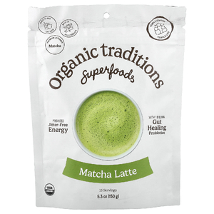 Organic Traditions, Матча латте с пробиотиками, 150 г (5,3 унции)