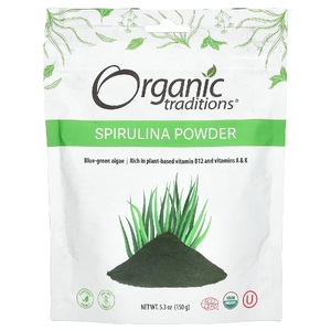 Organic Traditions, Спирулина в порошке, 150 г (5,3 унции)