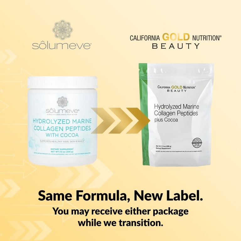 California Gold Nutrition, пептиды гидролизованного морского коллагена с какао, 206 г (7,3 унции)