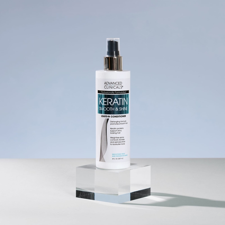 Advanced Clinicals, Keratin Smooth & Shine, несмываемый кондиционер для гладкости и блеска волос, 237 мл (8 жидк. унций)