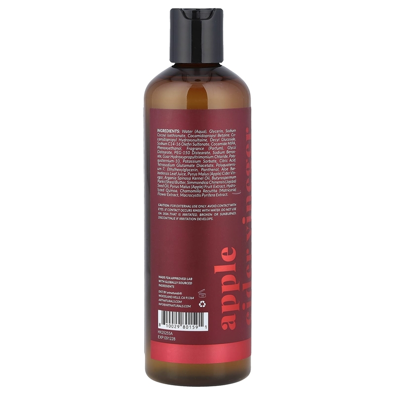 artnaturals, шампунь с яблочным уксусом, для густоты волос, для всех типов волос, 354 мл (12 жидк. унций)
