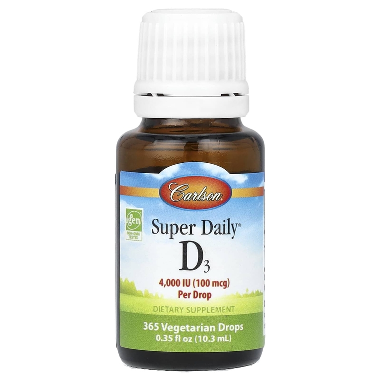 Carlson, Super Daily® D3, 100 мкг (4000 МЕ), 10,3 мл (0,35 жидк. Унции)
